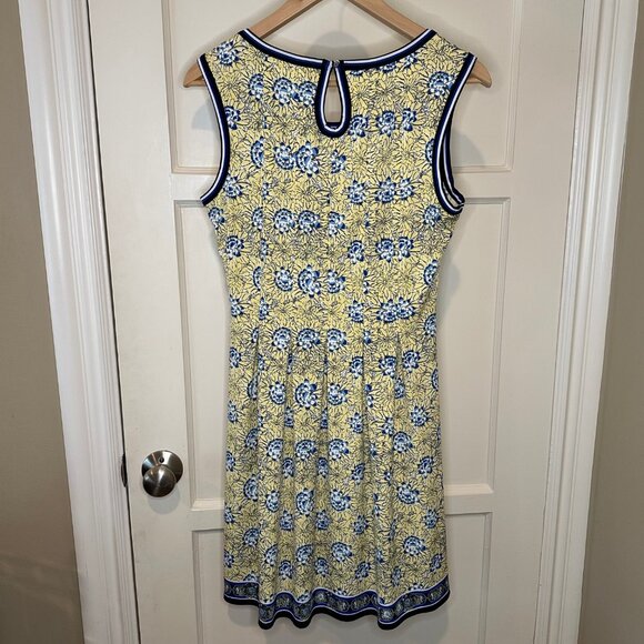 SALE 2/15 Max Studio Sleeveless Floral Mini Dress Blue/Yellow Size Small - Picture 2 of 8